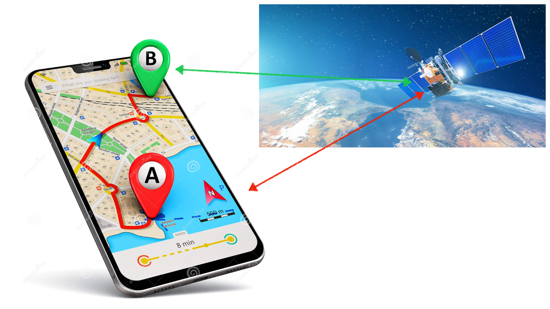 GPS in dentistry concept illustration showing Navident navigation